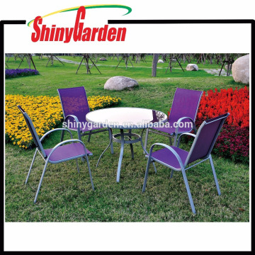 Pátio jardim 5pcs mesa de jantar e cadeiras estilingue conjunto de móveis